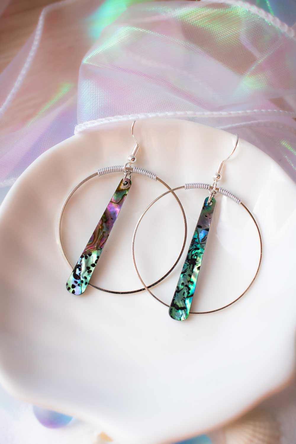 Boucles d'oreilles Ether - Cercle nacré lunamanashop