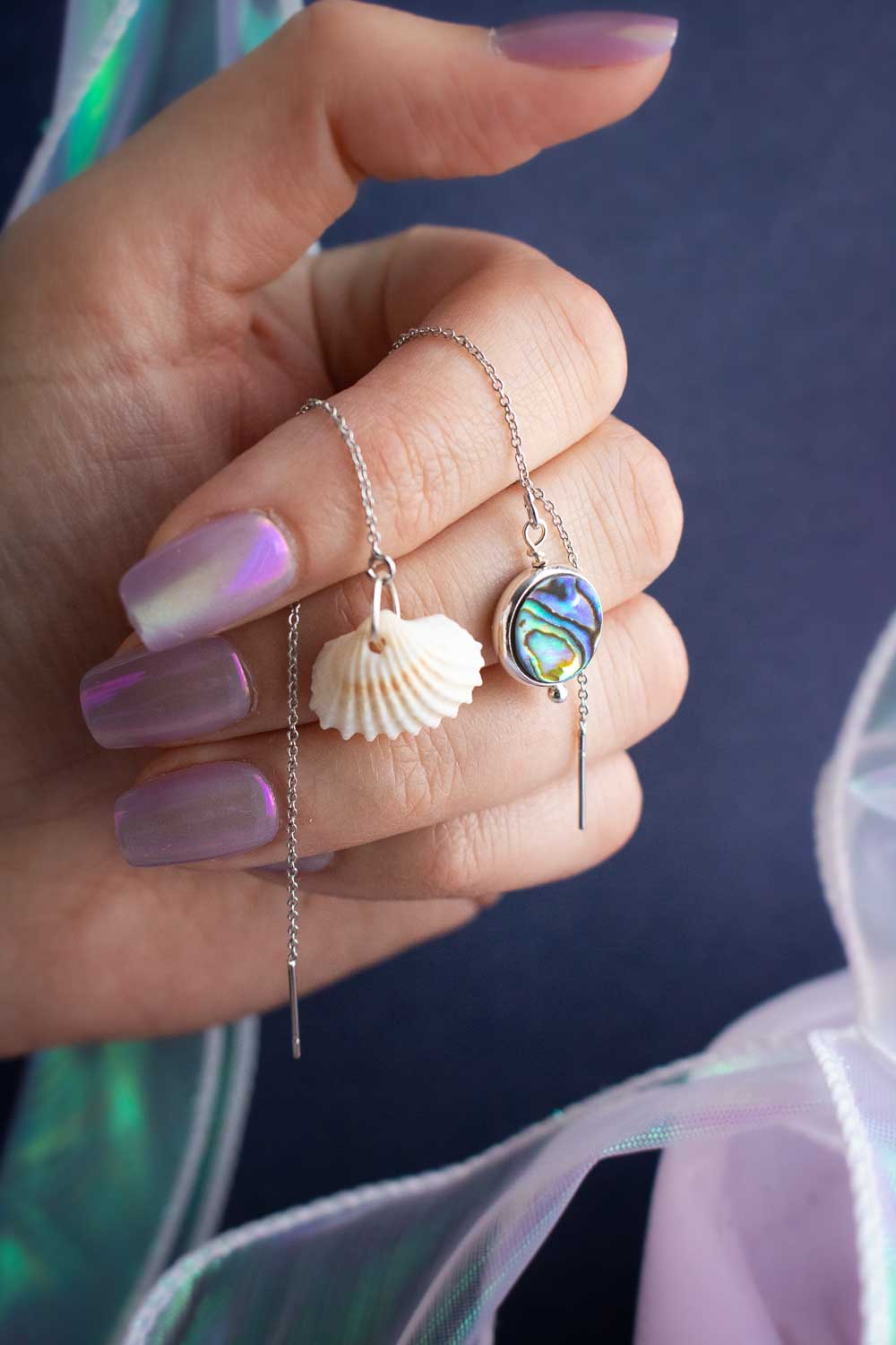 Boucles d'oreilles Mérida - Elégance marine lunamanashop