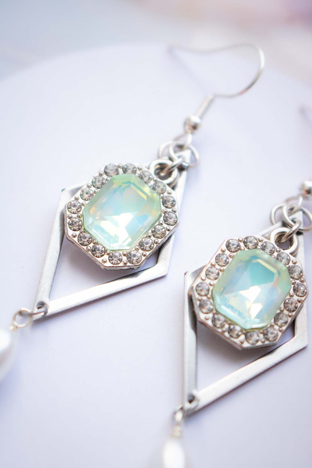 Boucles d'oreilles Nérée -  Strass et perle nacrée lunamanashop