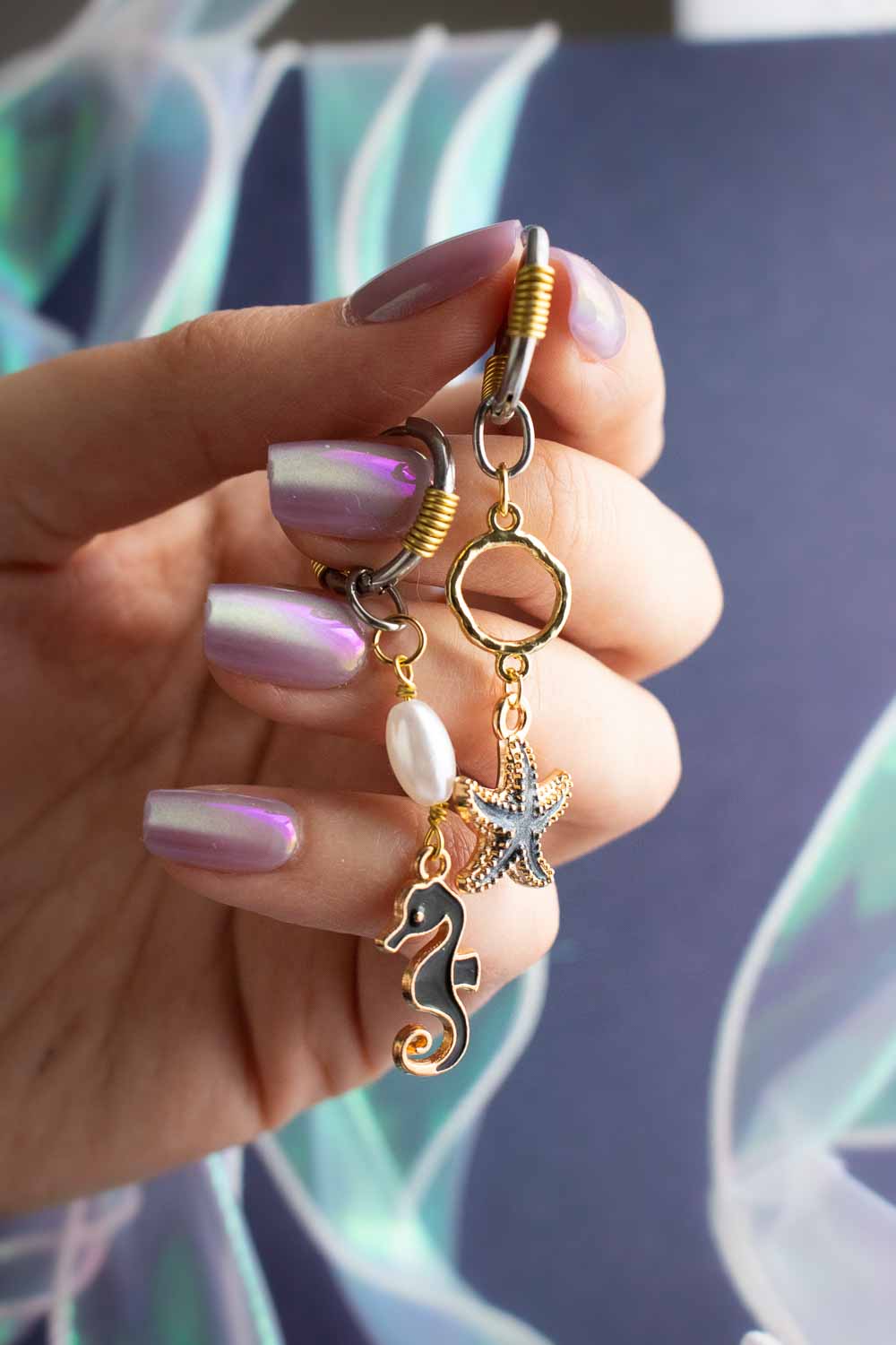 Boucles d'oreilles Noctiluca - Sombres trésor marin lunamanashop