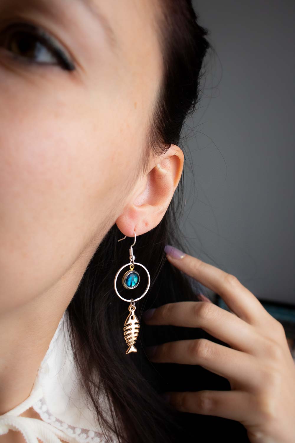 Boucles d'oreilles Océane -  Poisson d'or et abalone lunamanashop