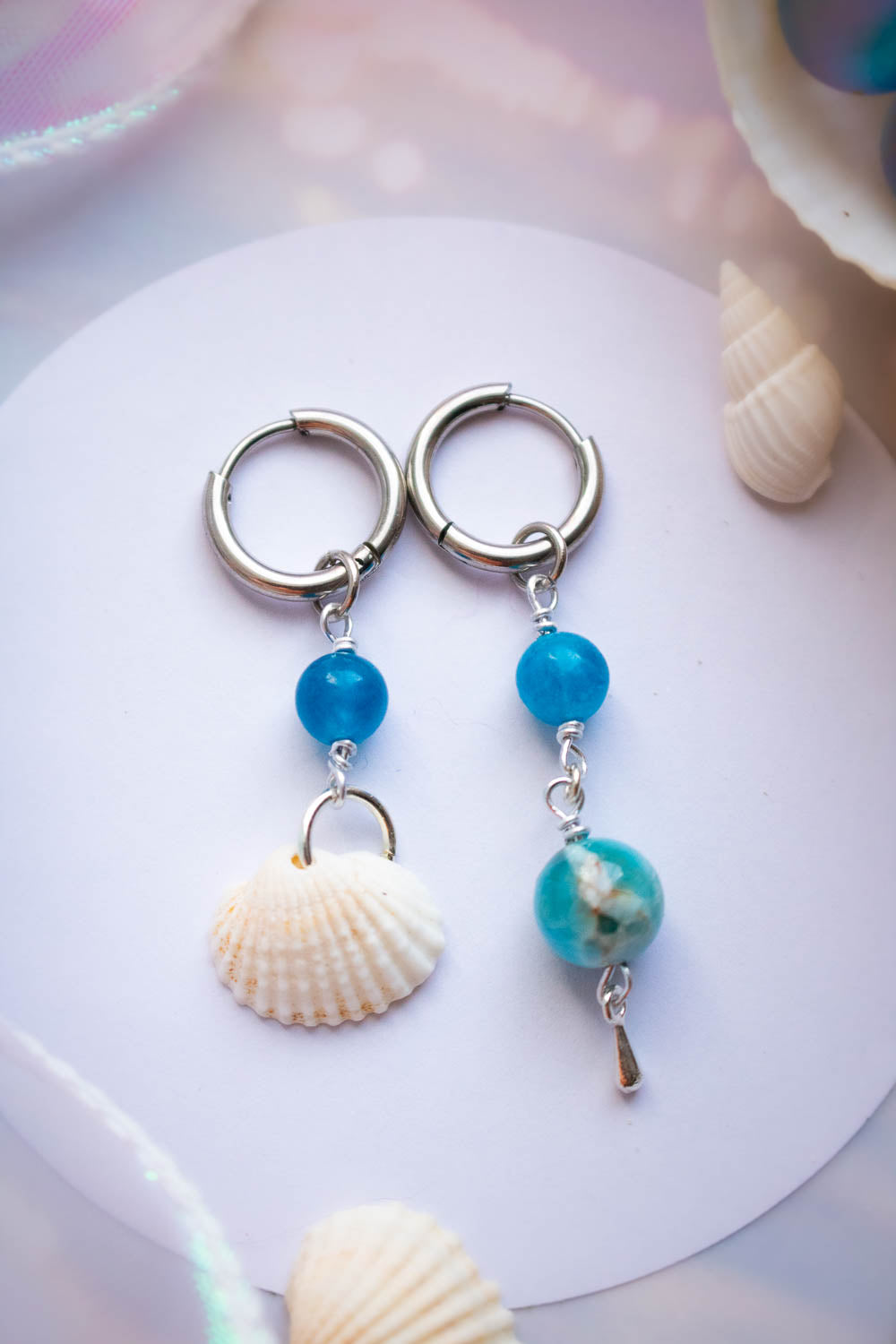 Boucles d'oreilles Poséidon - Breloques en apatite lunamanashop