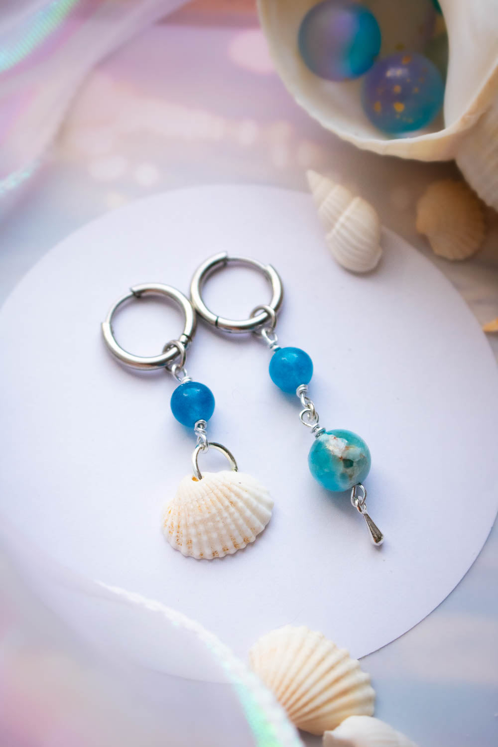 Boucles d'oreilles Poséidon - Breloques en apatite lunamanashop