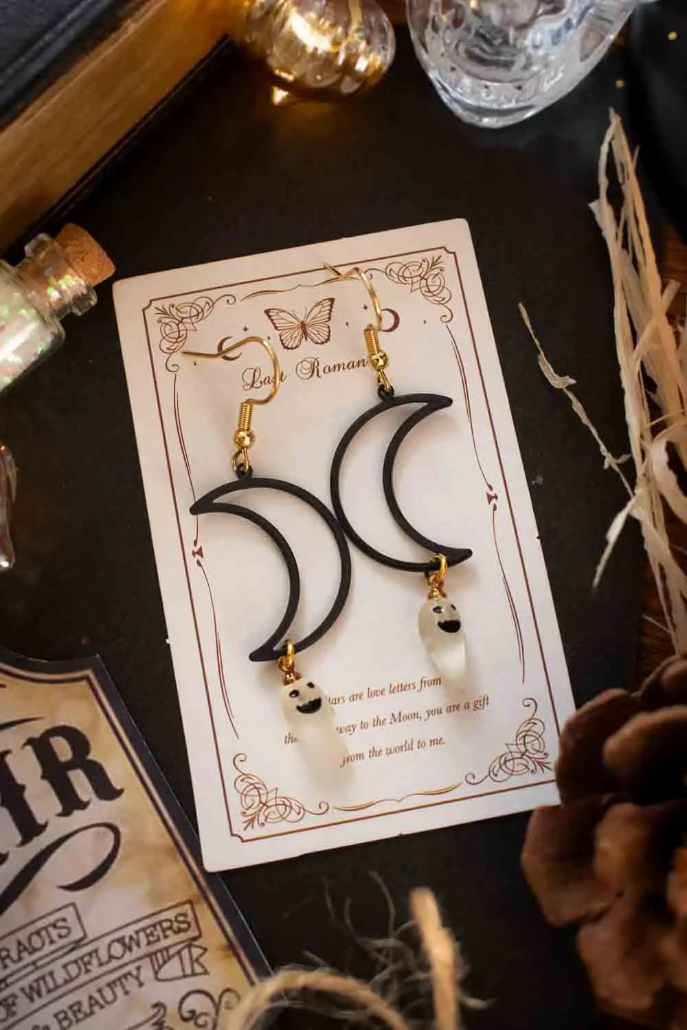 Boucles d'oreilles Lueur d'esprit avec fantômes lunamanashop