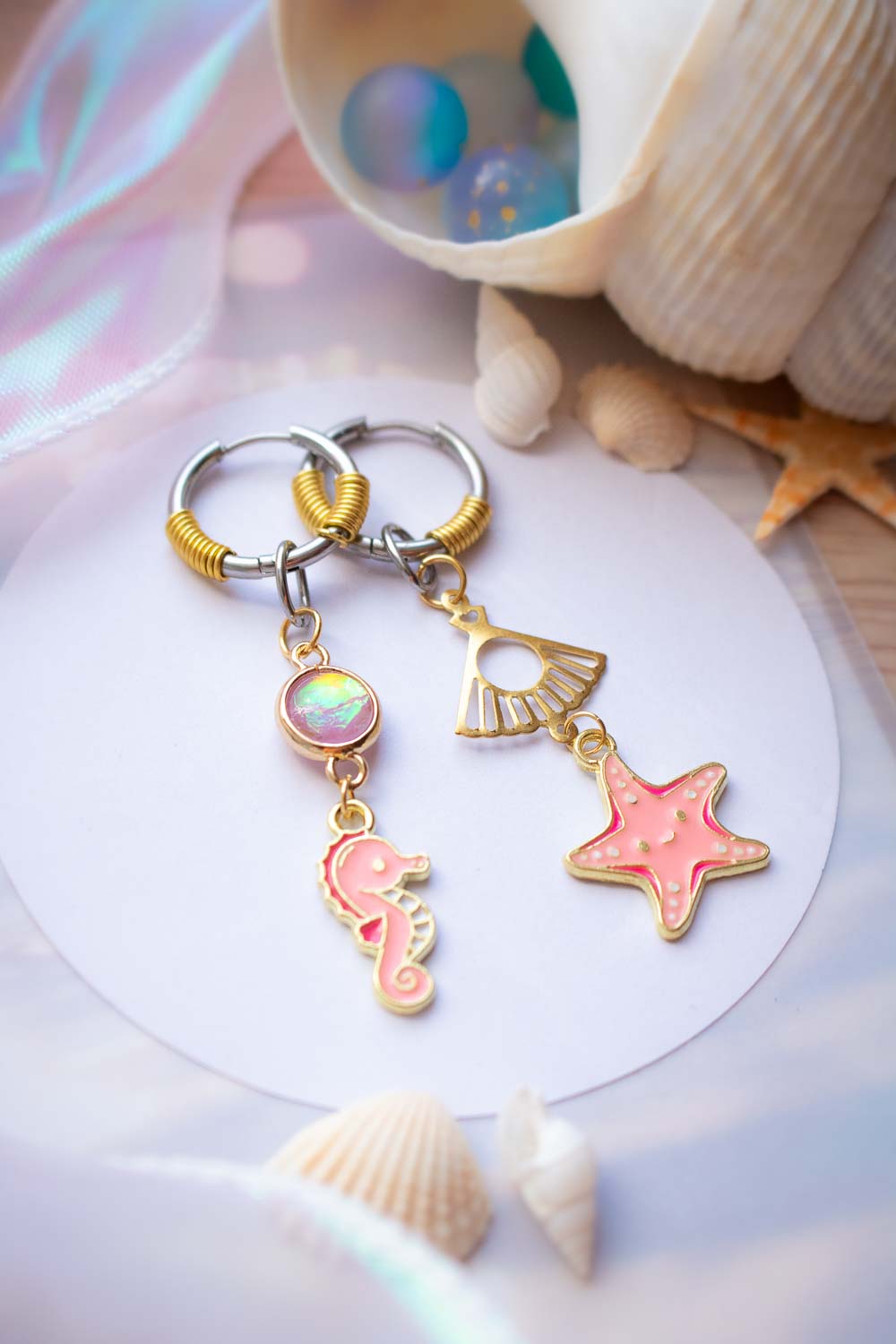 Boucles d'oreilles Rosée - Compagnons marin d'enfance lunamanashop