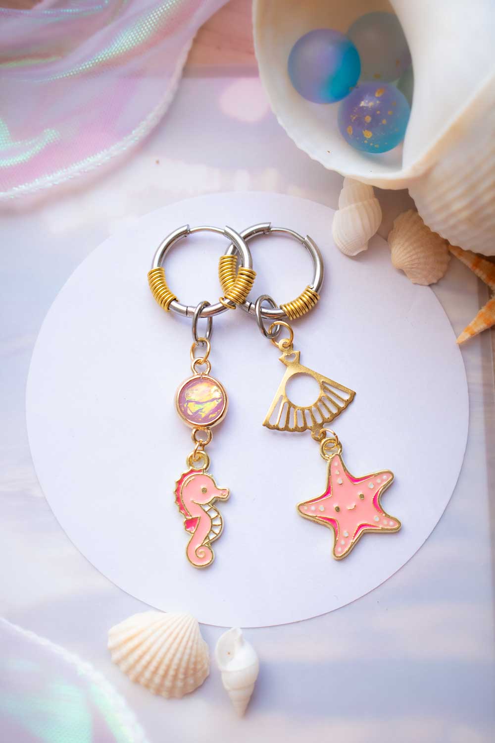 Boucles d'oreilles Rosée - Compagnons marin d'enfance lunamanashop