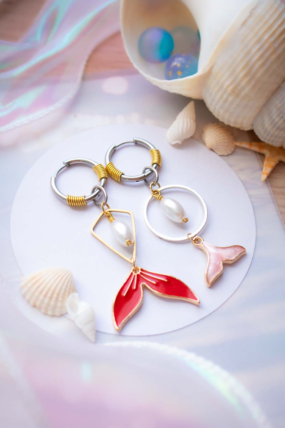 Boucles d'oreilles Ariel - Attribut de sirène lunamanashop