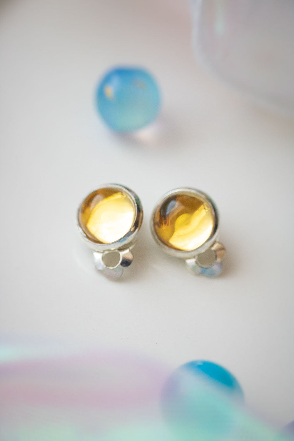 Boucles d'Oreilles Clips verre - Reflets Dorés Lumineux - Solène lunamanashop