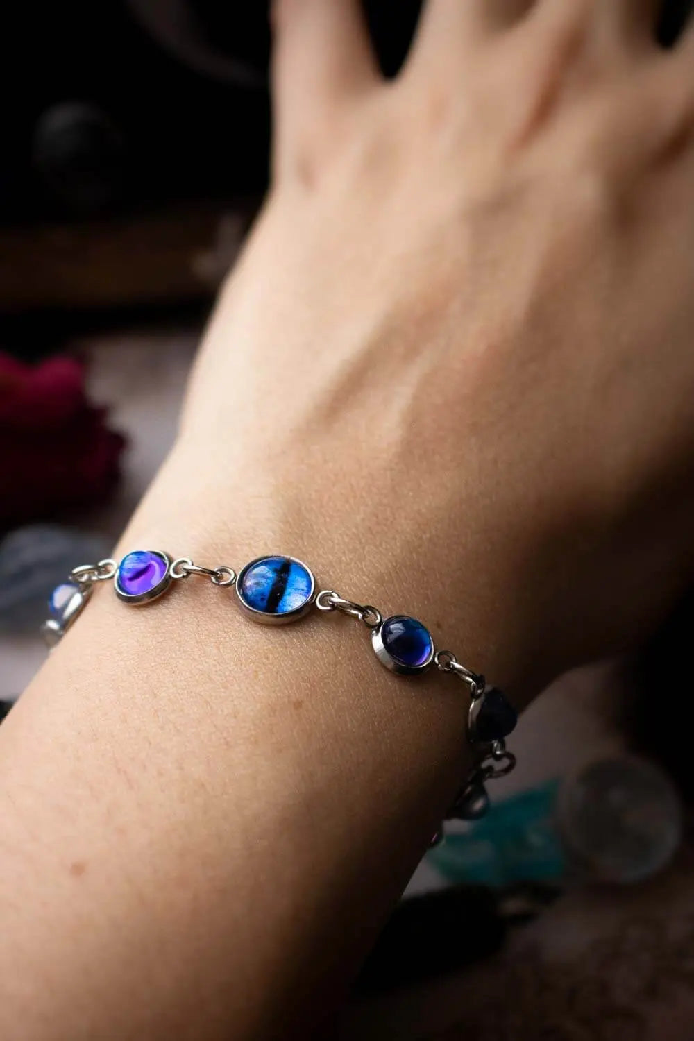 Bracelet de l&#39;Oeil des Arcanes argenté et bleu lunamanashop
