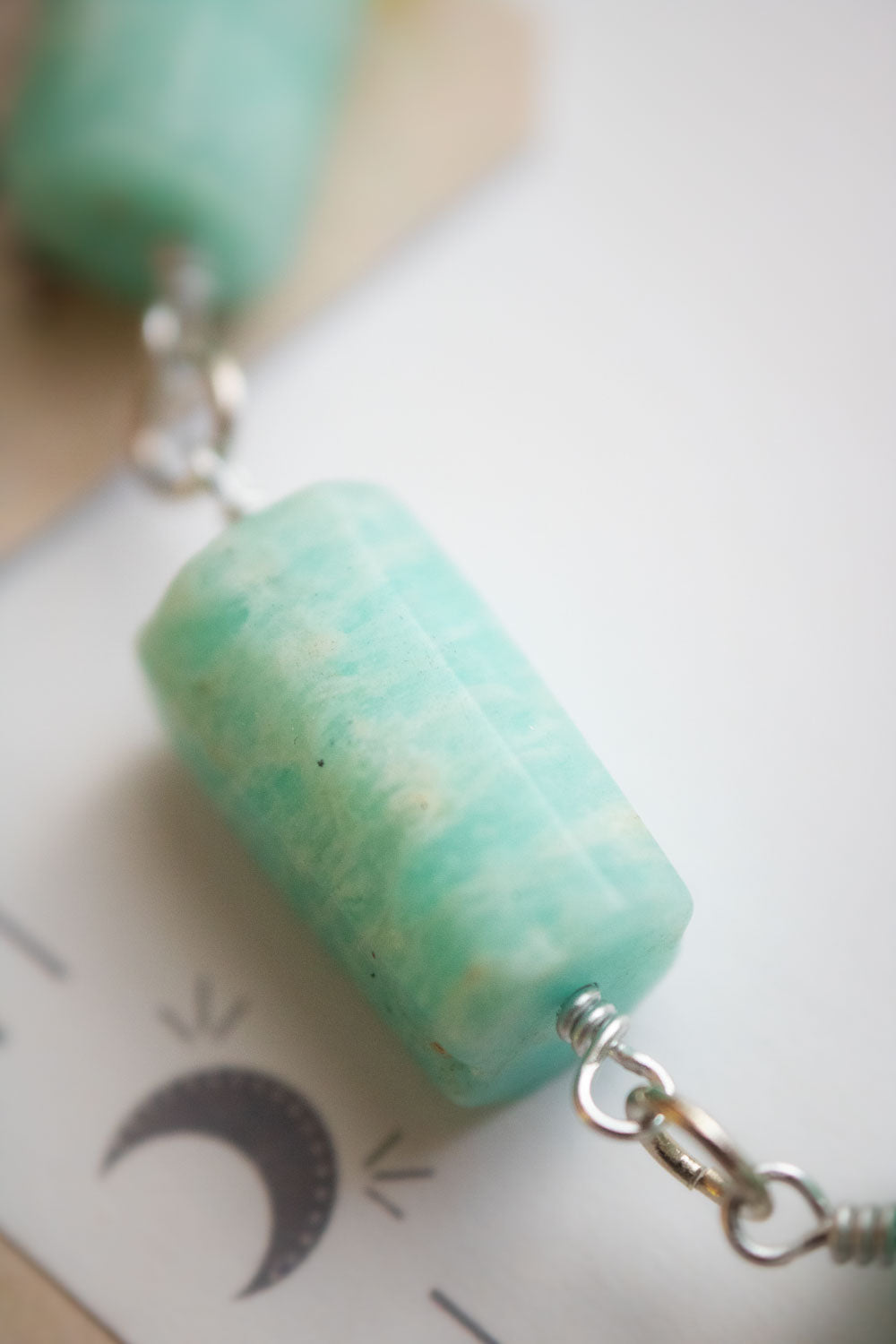 Collier Amazonite acier inoxydable - Pierre naturelle - Thémira lunamanashop
