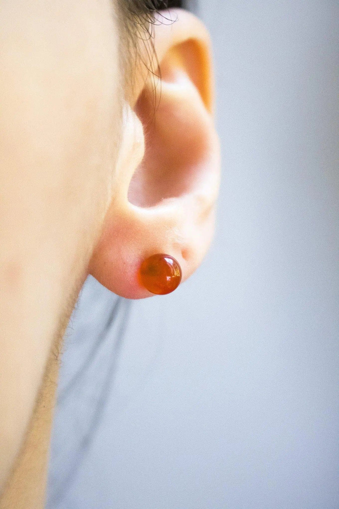 Boucles d'oreilles puce en Onyx rouge et argent 925 - LunaMana LunaManaShop